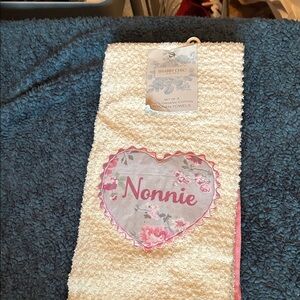 Shabby Chic Floral Heart Cotton Towels, new w/o tags